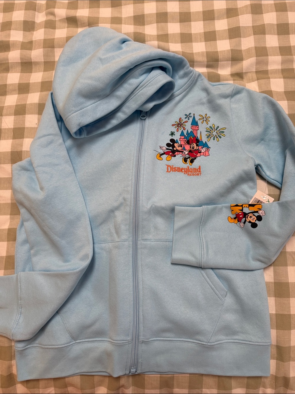 Disney Light Blue Mickey Castle Zip-Up Hoodie